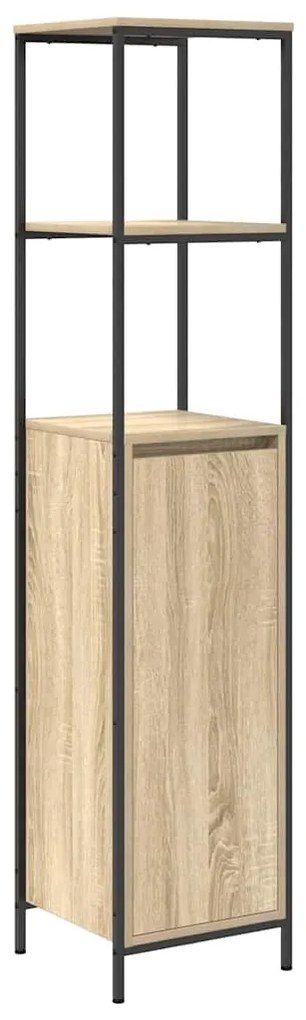 vidaXL Σετ Επίπλων Μπάνιου με ράφι 5 pcs Βελανιδιά Σονομά και Μαύρο