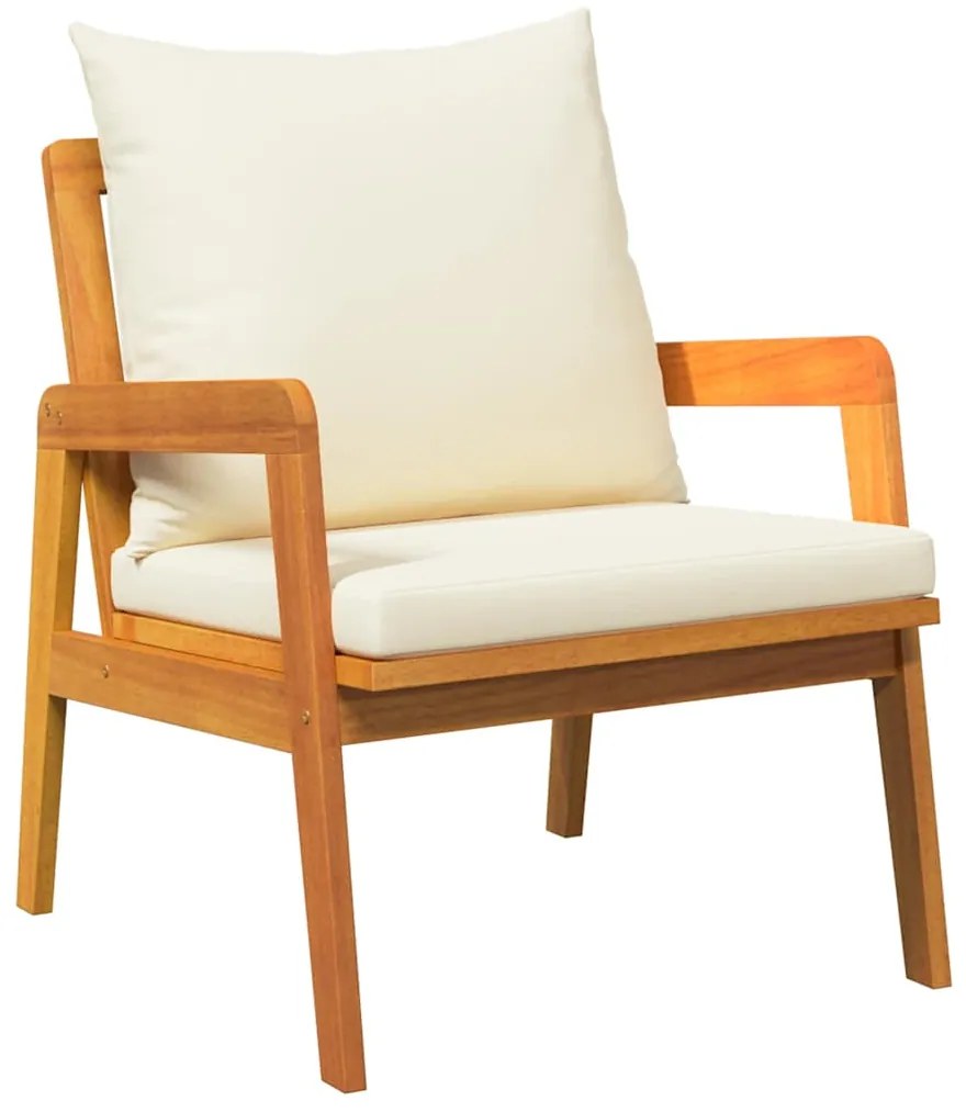 vidaXL Καρέκλα Κήπου με μαξιλάρι 2 pcs Καφέ Μασίφ ξύλο ακακίας