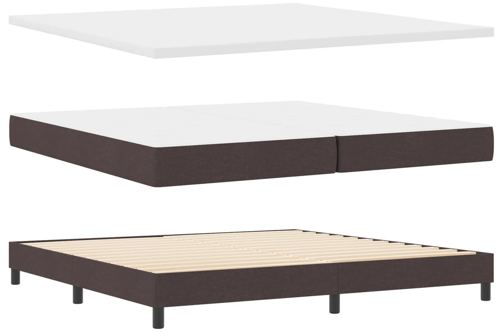 vidaXL Κρεβάτι Box Spring με στρώμα σκούρο καφέ 200x200 εκ. ύφασμα