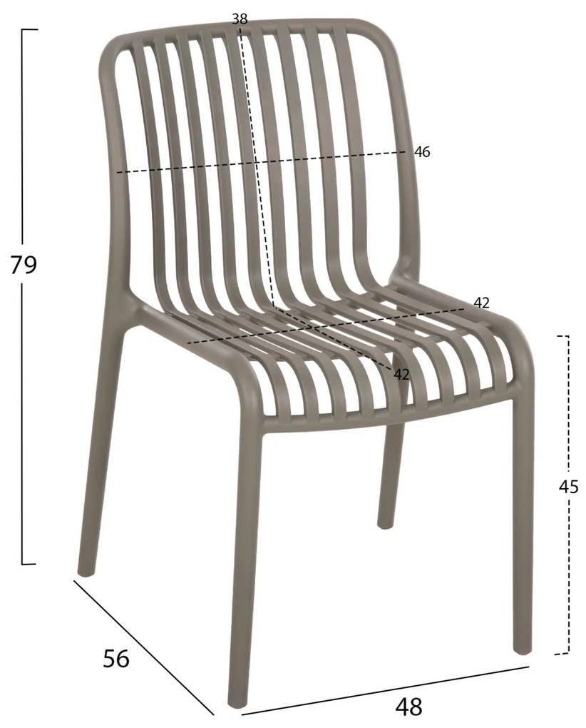 Καρέκλα CONVEE C6104.07 Πολυπροπυλενίου Dark Olive 48x56x79Y εκ. 48x56x79 εκ.