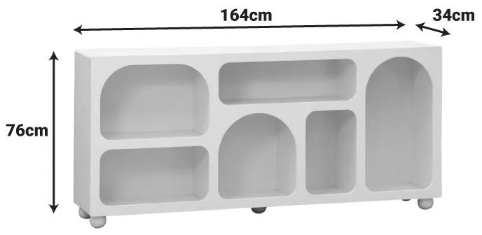 Μπουφές Emersi με ράφια mdf σε λευκή απόχρωση 164x34x76εκ 164x34x76 εκ.