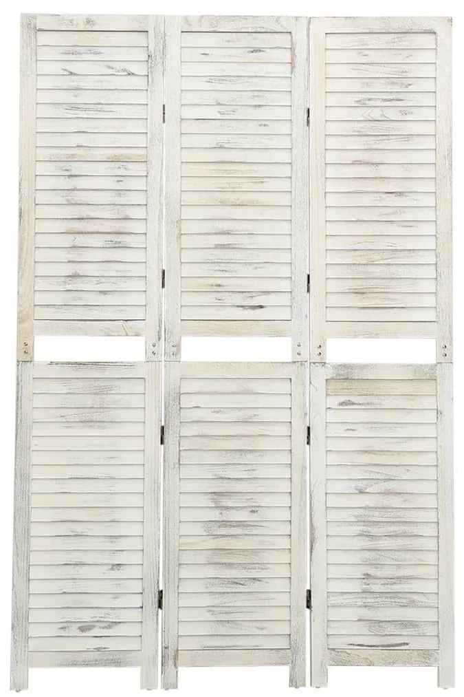 Διαχωριστικό Δωματίου με 3 Πάνελ Αντικέ Λευκό 105x165 εκ Ξύλινο - Λευκό