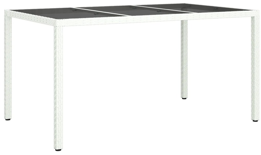 vidaXL Τραπέζι Κήπου Λευκό 150x90x75 εκ. Πολυ Ρατάν