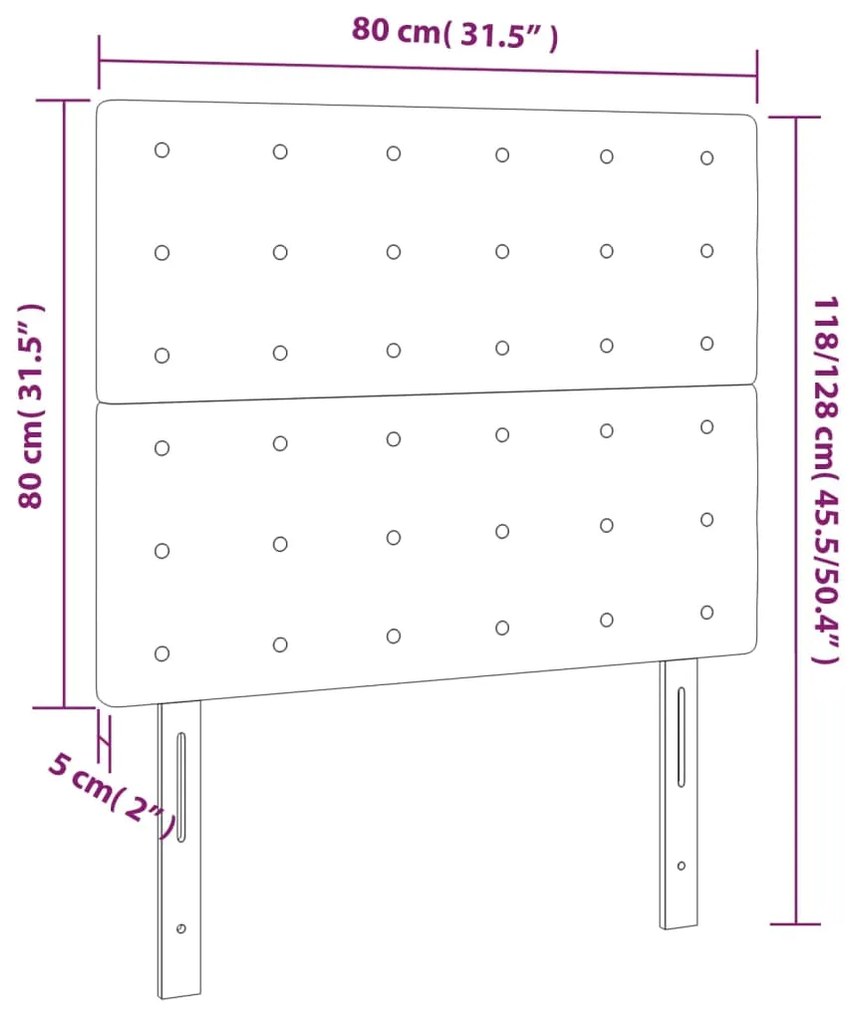 Κεφαλάρι Κρεβατιού LED Γκρι 80x5x118/128 εκ 3122500
