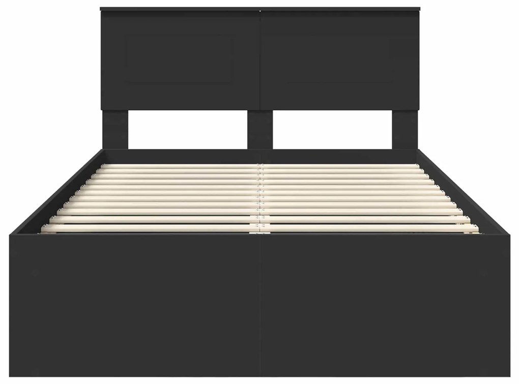 vidaXL Σκελετός Κρεβατιού Μαύρο 120 x 190 cm Επεξεργασμένο ξύλο