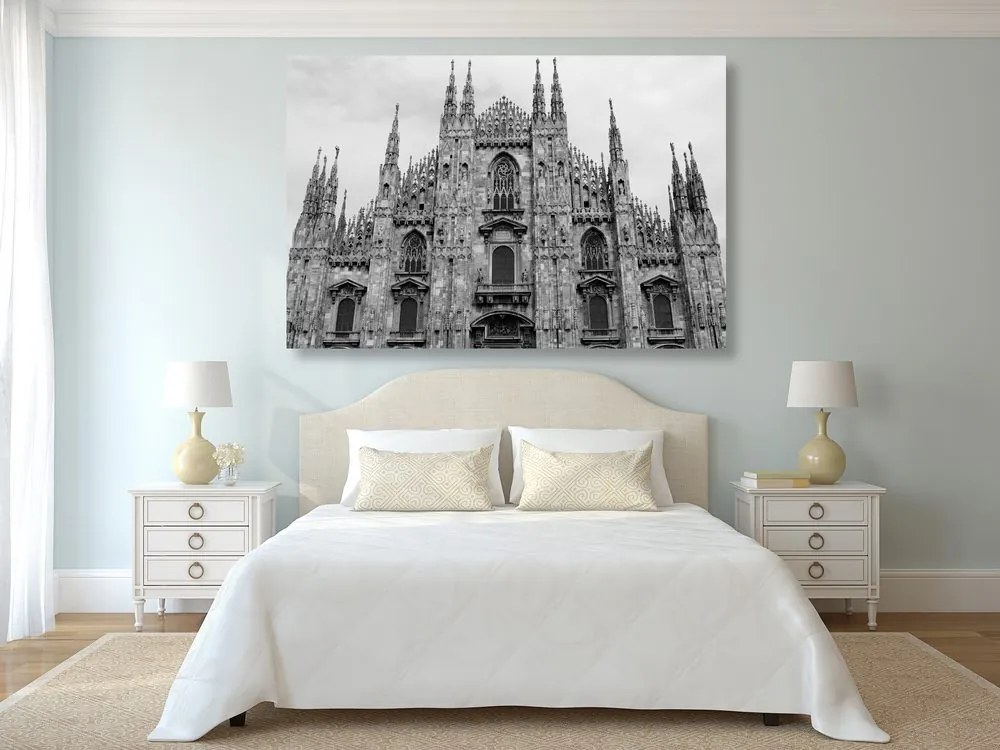Εικόνα του καθεδρικού ναού του Μιλάνου σε ασπρόμαυρο - 60x40