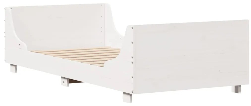 vidaXL Σκελετός Κρεβ. Χωρίς Στρώμα Λευκό 75x190 εκ Μασίφ Πεύκο