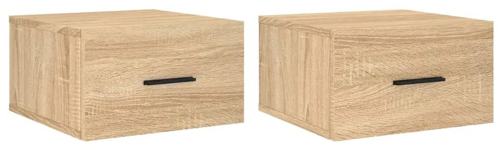 vidaXL Κομοδίνα Επιτοίχια 2 τεμ. Sonoma Δρυς 35 x 35 x 20 εκ.