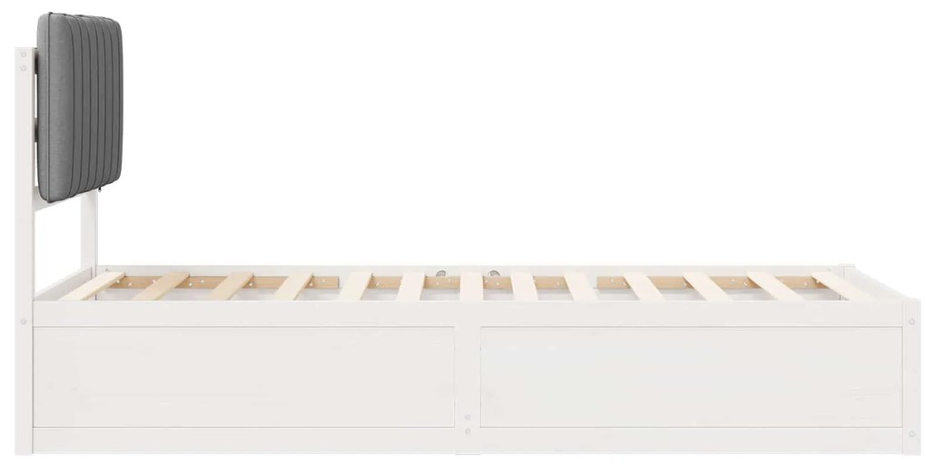 vidaXL Σκελετός Κρεβατιού με Επενδεδυμένο Κεφαλάρι Ανοιχτό γκρι