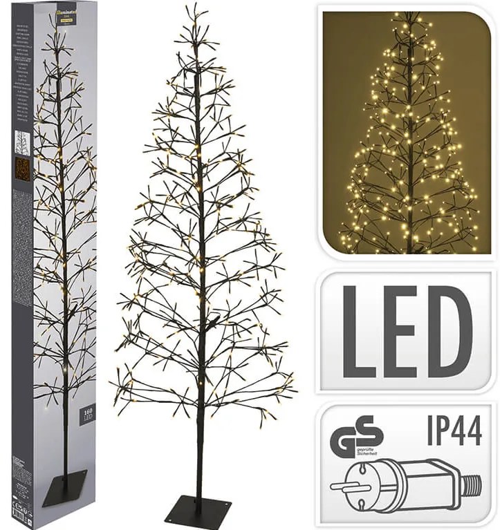 Διακοσμητικό δέντρο με 160 φωτάκια LED και ύψος 120cm - Θερμό Λευκό