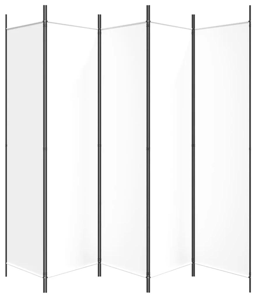 vidaXL Διαχωριστικό Δωματίου με 5 Πάνελ Λευκό 250x200 εκ. από Ύφασμα