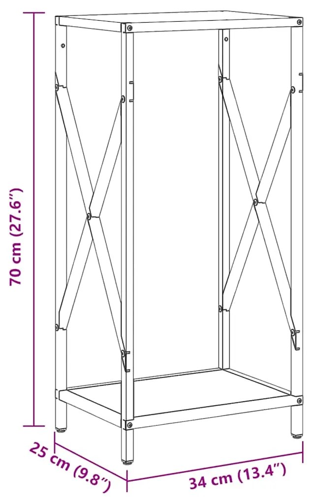 Ράφι για καυσόξυλα Ανθρακί 34x25x70 cm Ατσάλι ψυχρής έλασης 864321