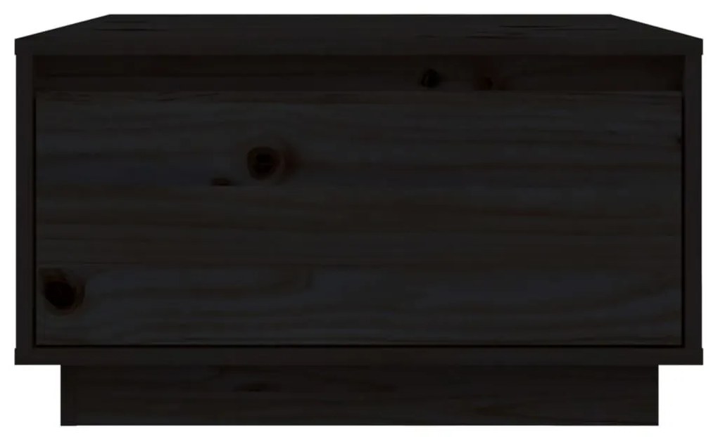 Τραπεζάκι Σαλονιού Μαύρο 55 x 56 x 32 εκ. από Μασίφ Ξύλο Πεύκου - Μαύρο