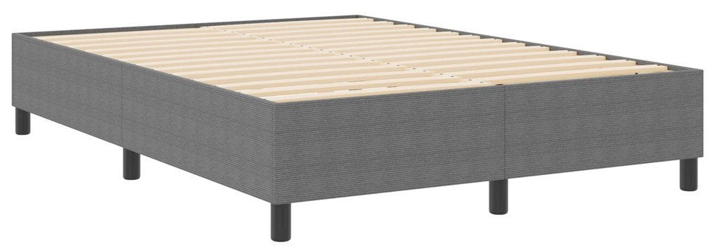 vidaXL κρεβάτι με ελατήριο Ανοιχτό γκρι 160x200 εκ. από μήτρα κορντούρας