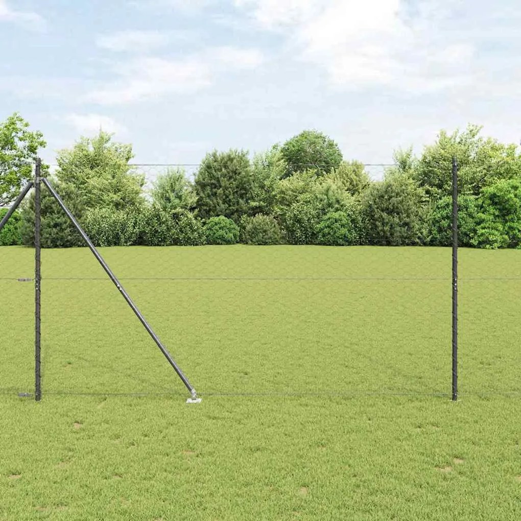 vidaXL Εξαγωνικός Φράκτης Γκρι 1.6x25 m Χάλυβας