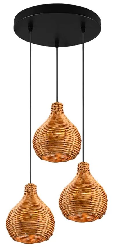 Φωτιστικό Κρεμαστό Vintage Industrial RL Lighting Sprout R31293336 Φυσικό Rattan