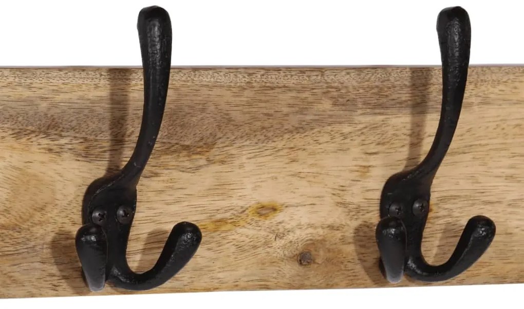 vidaXL Κρεμάστρα Τοίχου με 4 Γάντζους από Μασίφ Ξύλο Μάνγκο