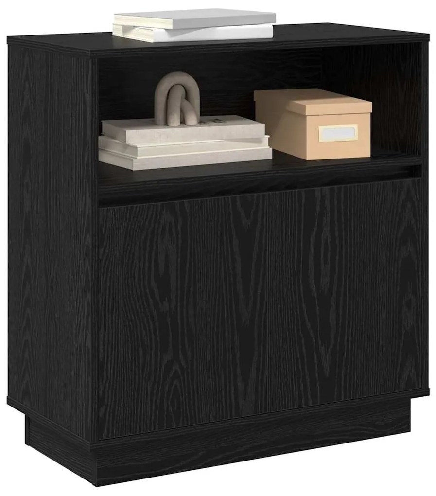 vidaXL Πλευρικό Τραπέζι LED Μαύρη Οξυά 71 x 34,5 x 75 εκ.