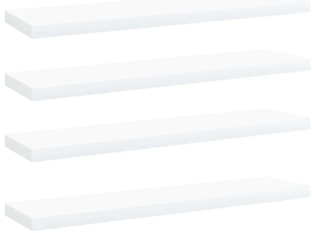 Ράφια Βιβλιοθήκης 4 τεμ. Λευκά 40x10x1,5 εκ. από Επεξ.Ξύλο