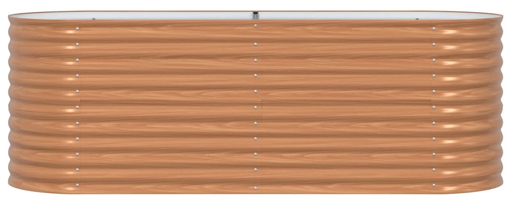 vidaXL Καφέ Υψηλό Κρεβάτι Κήπου - Όψη Ξύλου 240x80x81 εκ. Ατσάλι
