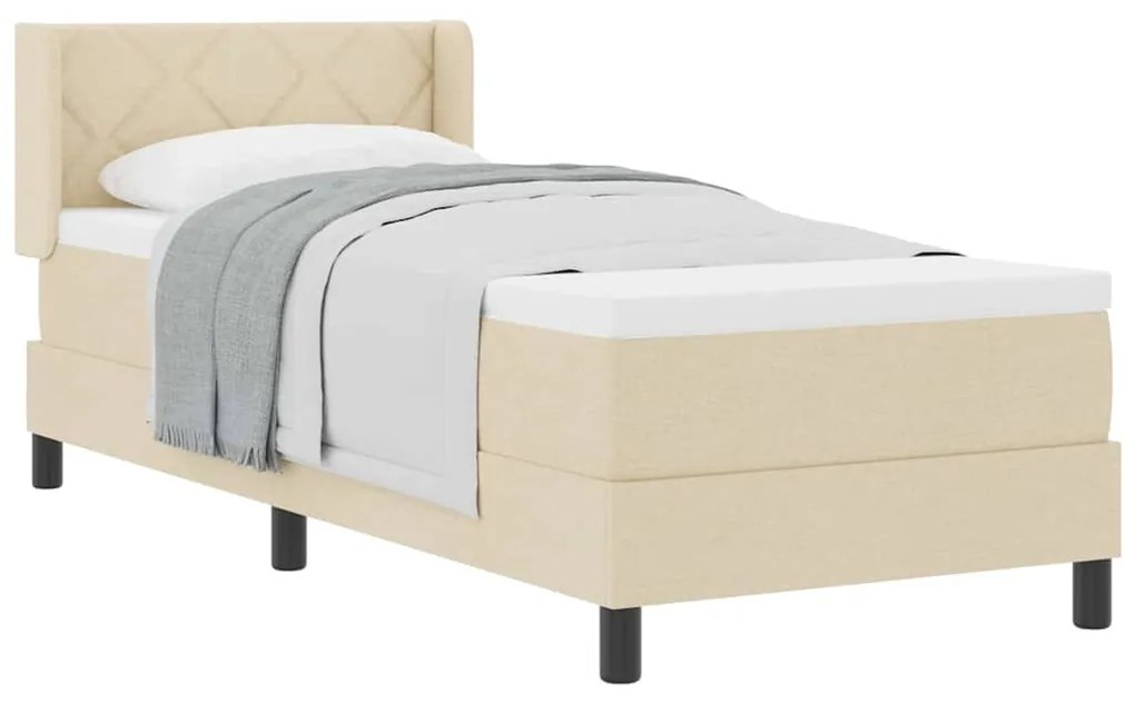 vidaXL Κρεβάτι box spring με στρώμα με στρώμα Κρεμ 80 x 200 cm