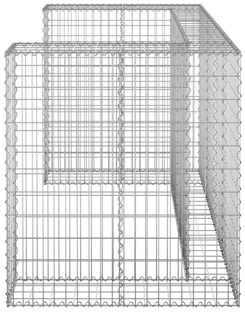 vidaXL Συρματοκιβώτιο Τοίχος για Κάδους 180x100x110 εκ Γαλβαν. Χάλυβας
