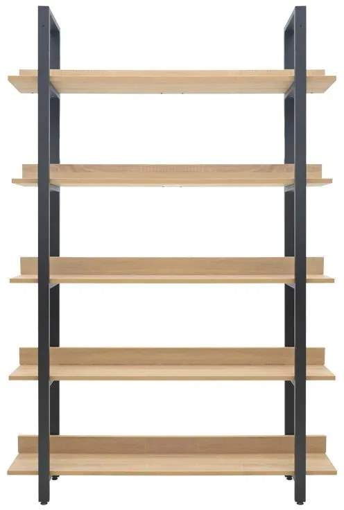 Βιβλιοθήκη Almond σε oak - μαύρη απόχρωση 120x29x185εκ 120x29x185 εκ.