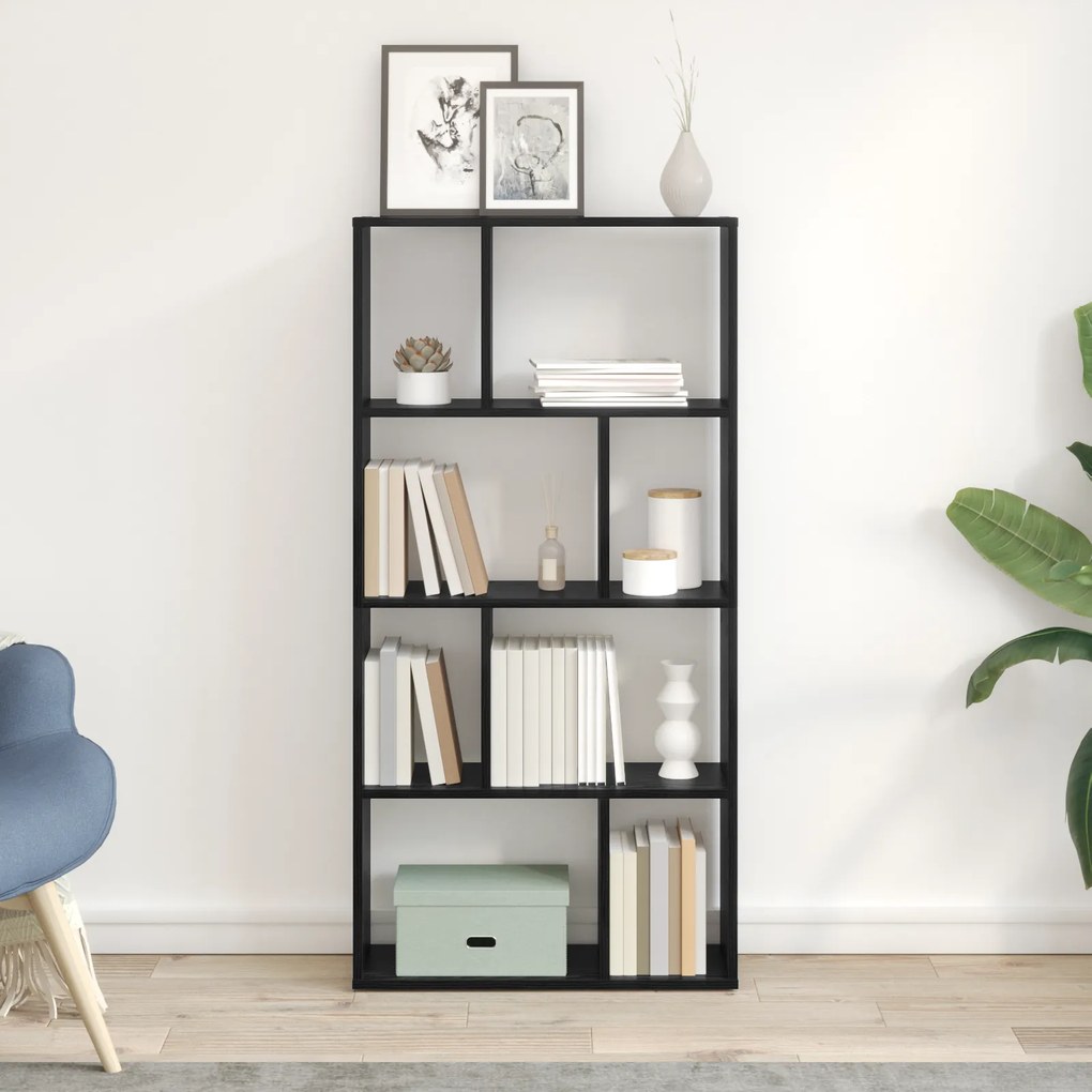 vidaXL Βιβλιοθήκη Μαύρη δρυς 60 x 20 x 120 εκ Επεξεργασμένο ξύλο