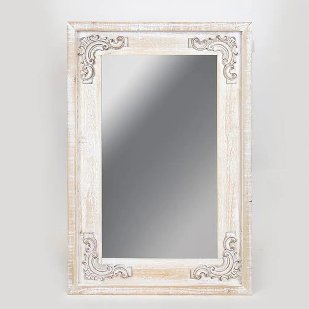 Καθρέπτης Τοίχου 751-10011 60x3x90cm Beige-White Estheti Home Wood