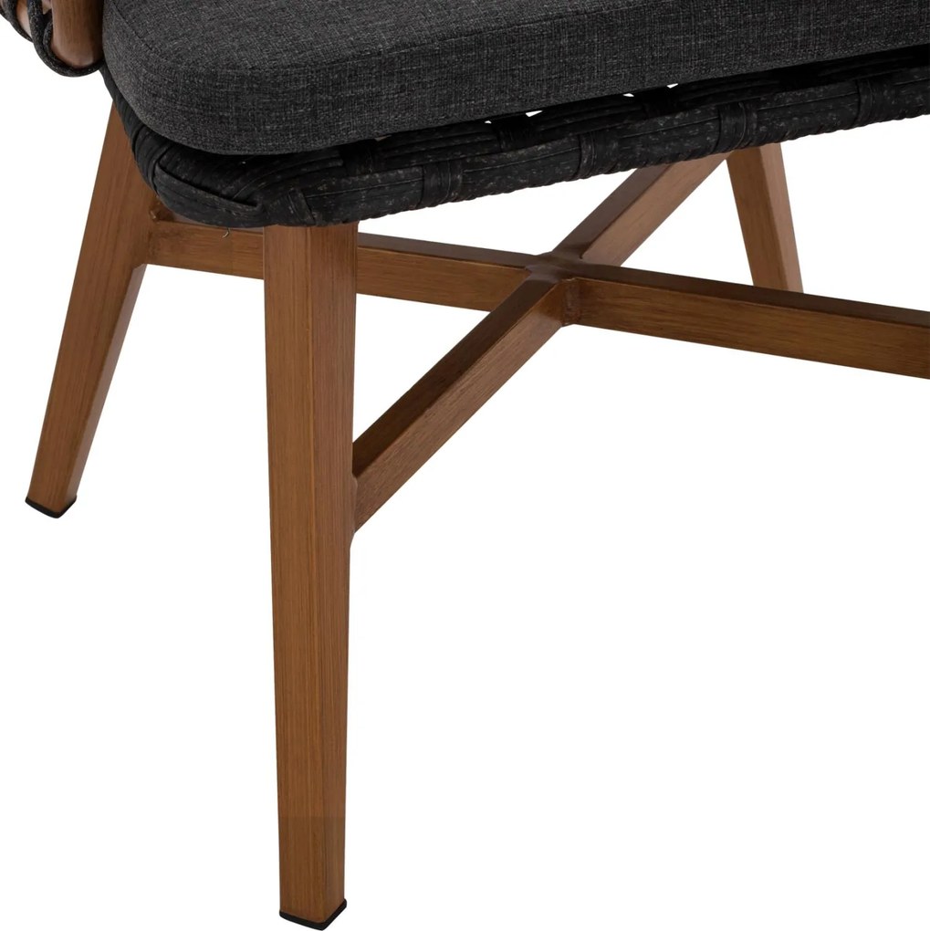 Καρέκλα - Πολυθρόνα RICKO C5782.11 Καφέ Αλουμινίου με Γκρί Κορδόνι 57x61x79 εκ. 57x61x79 εκ.