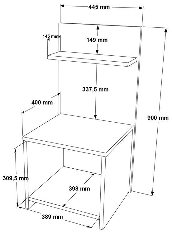 Κομοδίνο με ράφι Aveline pakoworld λευκό 44.5x41.8x90εκ - 176-000092