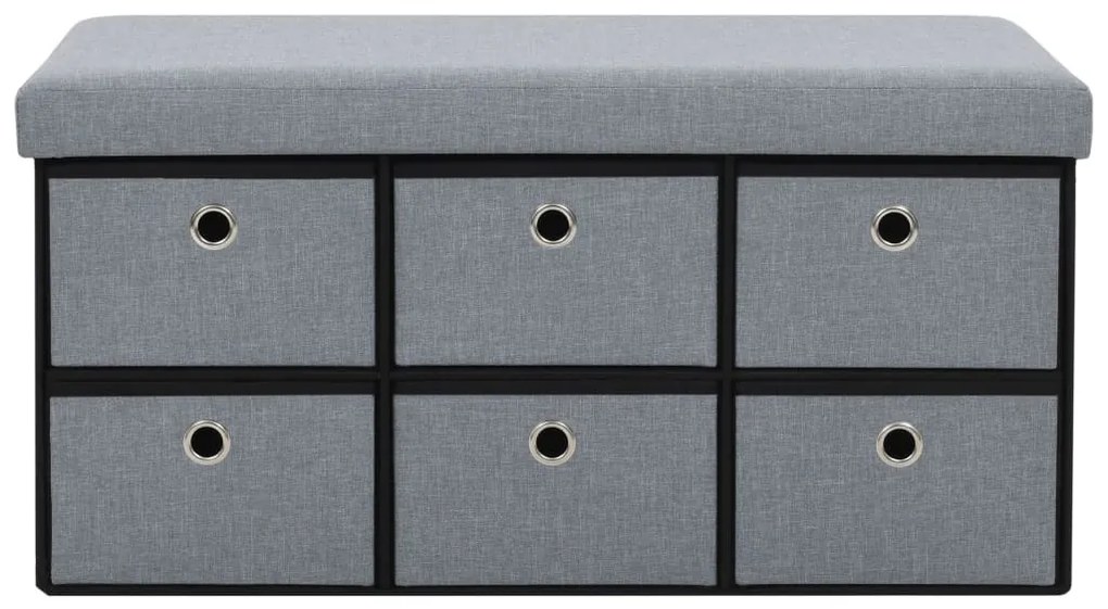 vidaXL Πάγκος Αποθήκευσης Ανοιχτό Γκρι 76x38x38 εκ. Συνθετικό Λινό