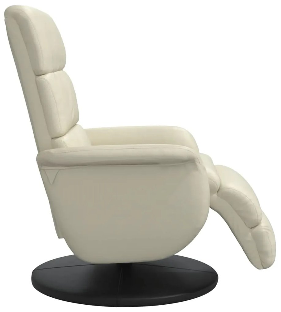 vidaXL Πολυθρόνα Ανακλινόμενη με Υποπόδιο Κρεμ από Συνθετικό Δέρμα