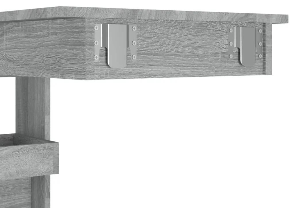 Τραπέζι Μπαρ Τοίχου Γκρι Sonoma 102x45x103,5 εκ. Επεξεργ. Ξύλο - Γκρι