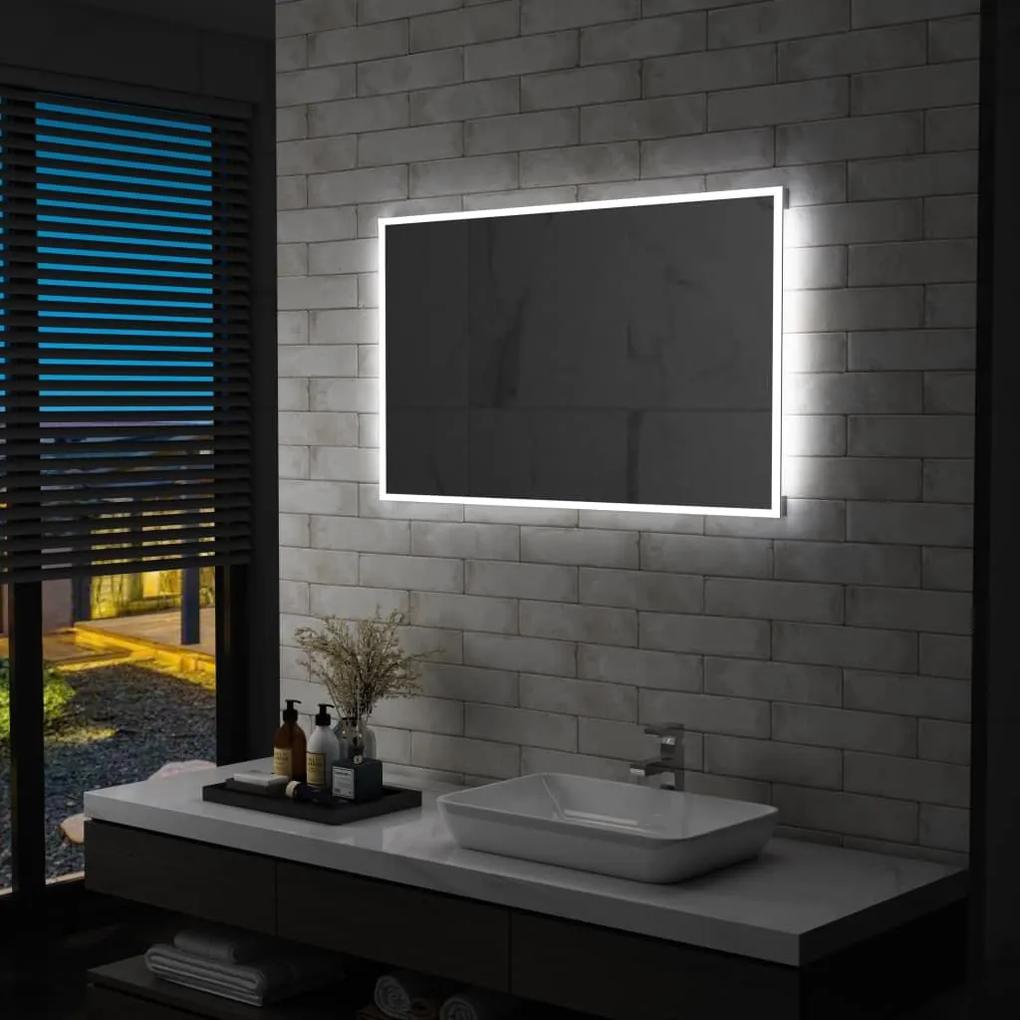 Καθρέφτης Μπάνιου Τοίχου με LED 100 x 60 εκ. - Ασήμι