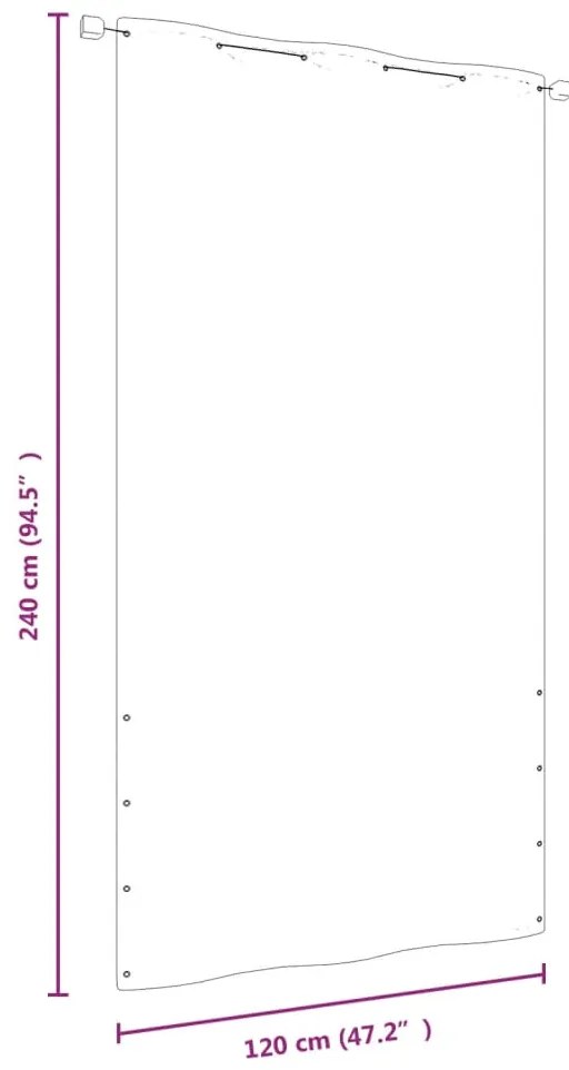 vidaXL Διαχωριστικό Βεράντας Κόκκινο 120 x 240 εκ. Ύφασμα Oxford