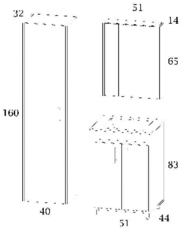 Σετ Έπιπλο Μπάνιου SAVINA 55 Cement 55x46x160 εκ.