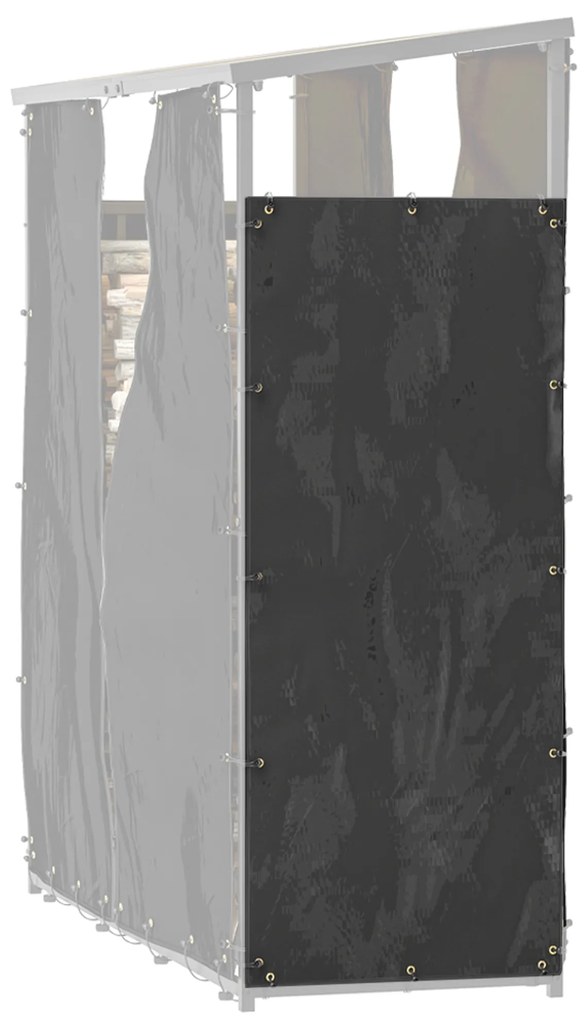 Outsunny Κάλυμμα για Ράφι Ξυλοκάμινου, Σετ 2 τεμαχίων, Ανθεκτικό στις Καιρικές Συνθήκες & Στη Σκόνη, 148 x 62 εκ., Μαύρο