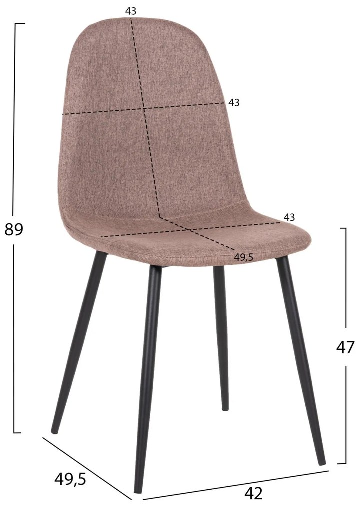 Σετ τραπεζαρίας C11618.07 5 τμχ σε Sonoma oak και Μπέζ ύφασμα