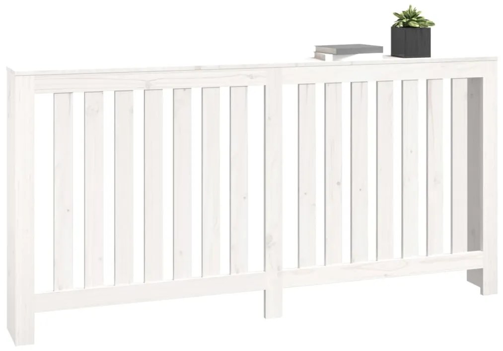vidaXL Κάλυμμα Καλοριφέρ Λευκό 169x19x84 εκ. από Μασίφ Ξύλο Πεύκου