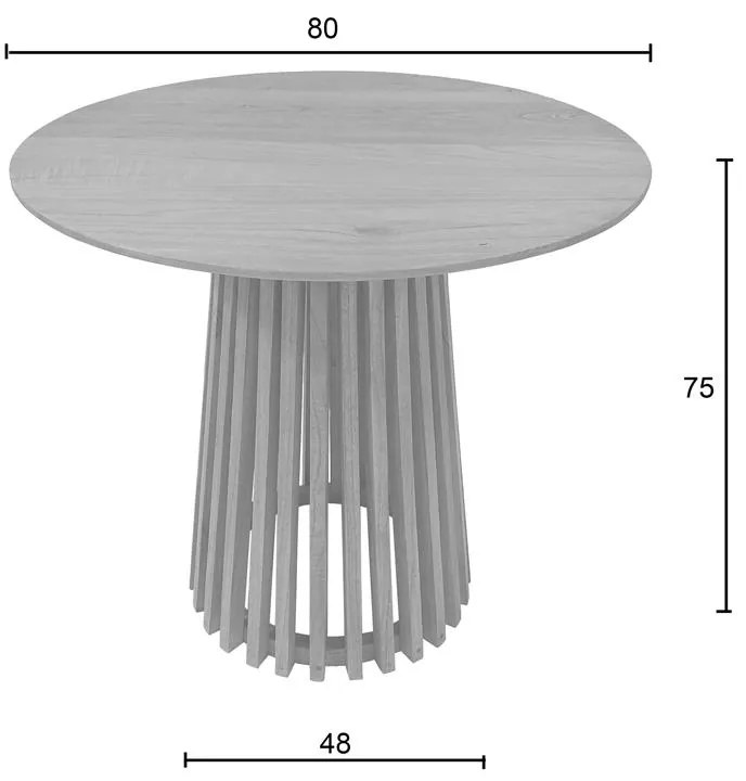 Τραπέζι Kenda mindi ξύλο σε φυσική απόχρωση Φ80x75εκ 80x150x75 εκ.