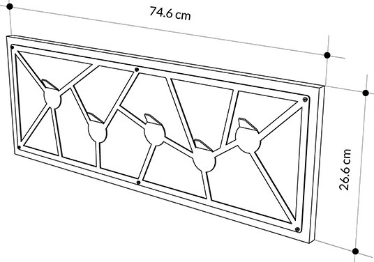 Κρεμάστρα τοίχου Trace Megapap χρώμα λευκό 74,6x1,8x26,6εκ.
