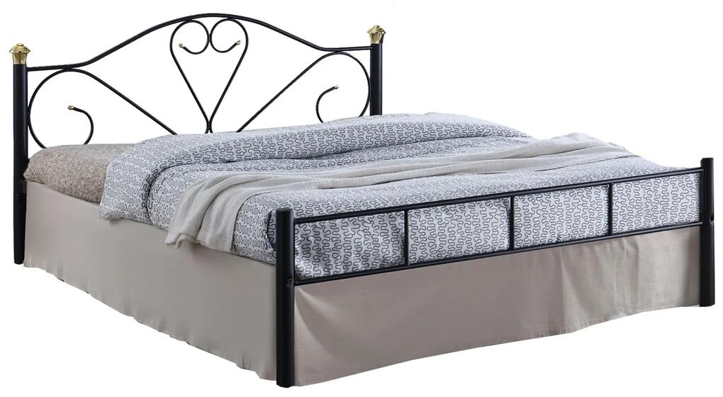 Κρεβάτι Υπέρδιπλό LAZAR Μεταλλικό Σφυρήλατο Μαύρο 168x210x95cm