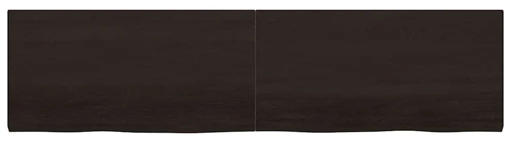 vidaXL Πάγκος Μπάνιου Σκούρο Καφέ 200x50x(2-4) εκ. Επεξεργ. Μασίφ Ξύλο