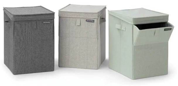 Brabantia Κιβώτιο πλυντηρίου ρούχων 1000827, 35 l, Άνοιγμα μπροστά, Ευρύ καπάκι, Πτυσσόμενο, Γκρι