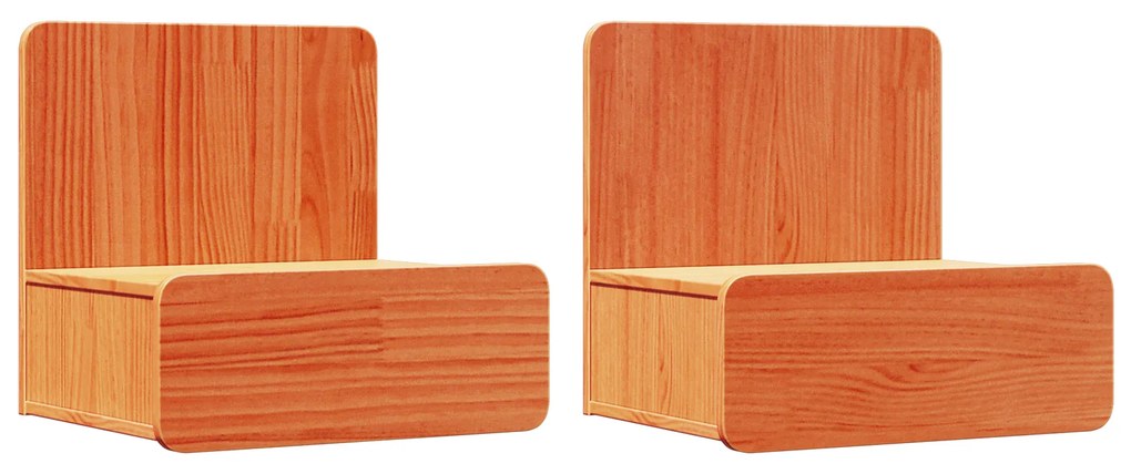 vidaXL Κομοδίνο 2 pcs Καφέ κεριού 44 x 32.5 x 40 εκ. Μασίφ ξύλο πεύκου
