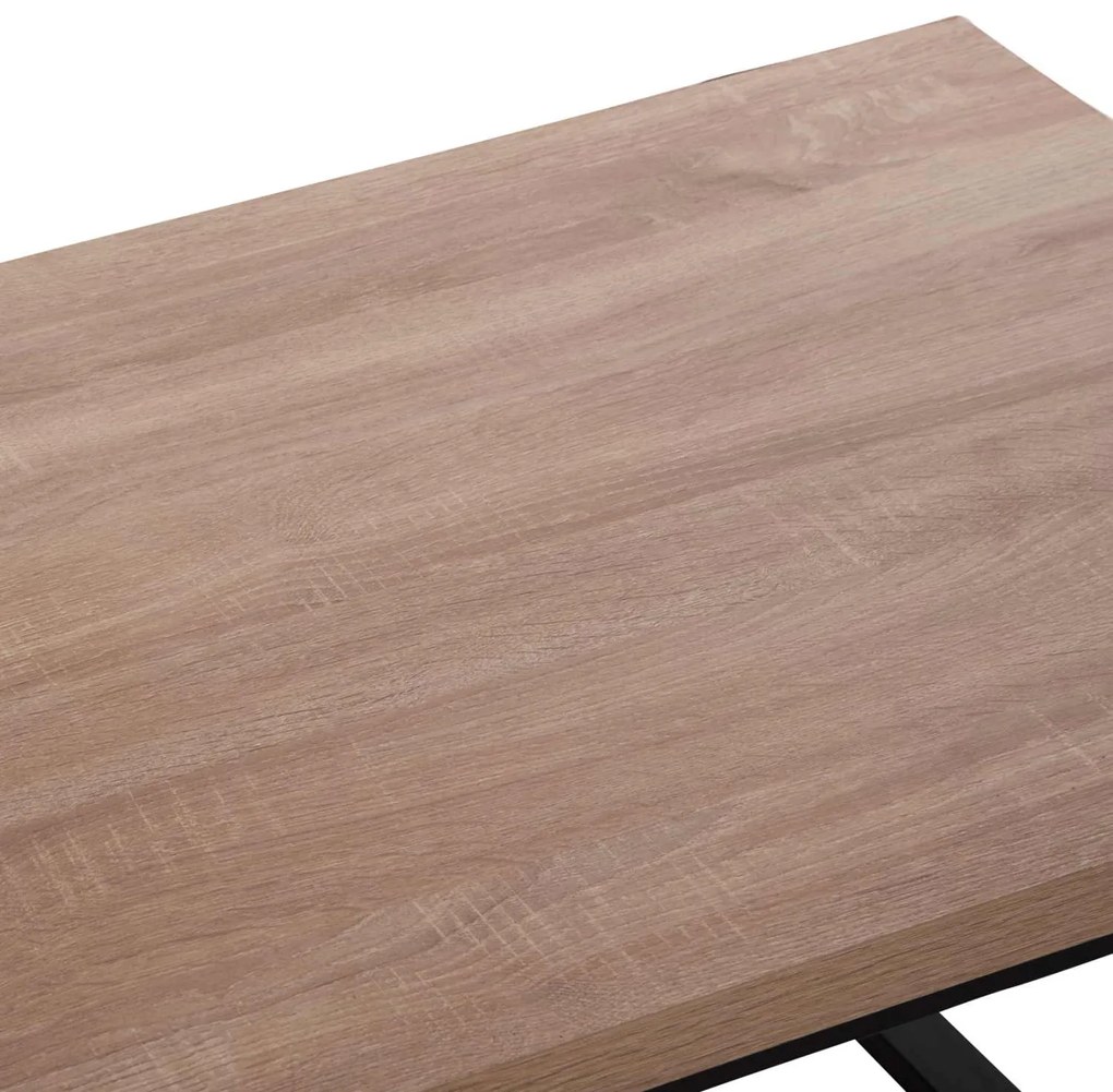 ΤΡΑΠΕΖΙ ΣΑΛΟΝΙΟΥ HM9585.03 MDF SONOMA-ΜΑΥΡΗ ΜΕΤΑΛΛΙΚΗ ΒΑΣΗ 120x60X46Yεκ.