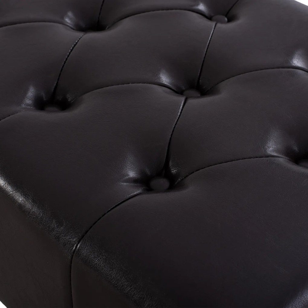 Ταμπουρέ Υποπόδιο T.Chesterfield Emma PU 80x44x39Y εκ.Σκ.Καφέ