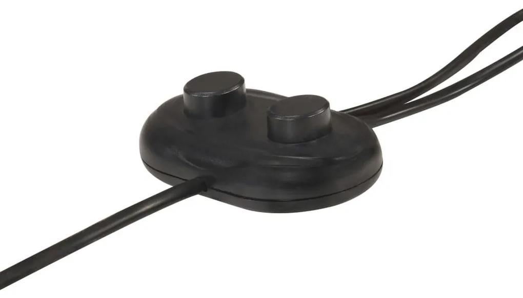 Φωτιστικό Δαπέδου με 2 Καπέλα Μαύρο από Χυτοσίδηρο E27 - Μαύρο