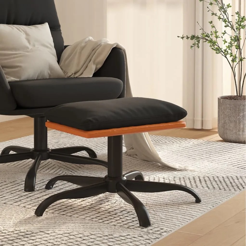 vidaXL Υποπόδιο Μαύρο 60x60x36 εκ. Ύφασμα & Συνθετικό Δέρμα